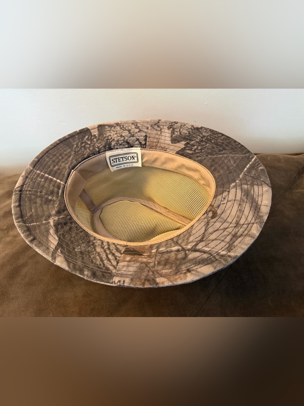 Stetson Camo Bucket Hat in Brown and Tan